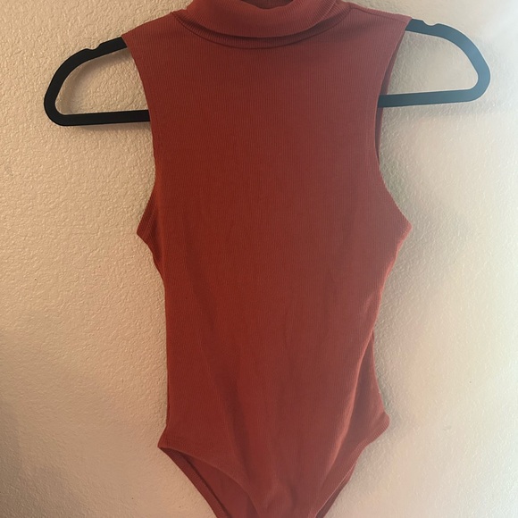 Zara Tops - Zara Terracotta Ribbed Turtleneck Bodysuit